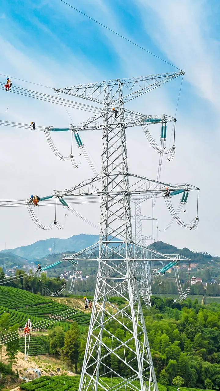 Power transmission tower steel structure