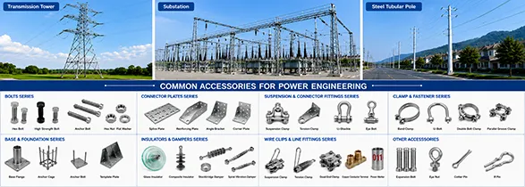 Galvanized tower hardware and steel structure components